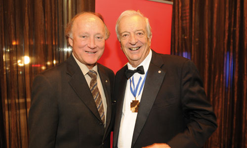 Andr Bourbeau avec Joseph Rouleau lors d'un concert OSM en 2011  l'honneur de Rouleau.